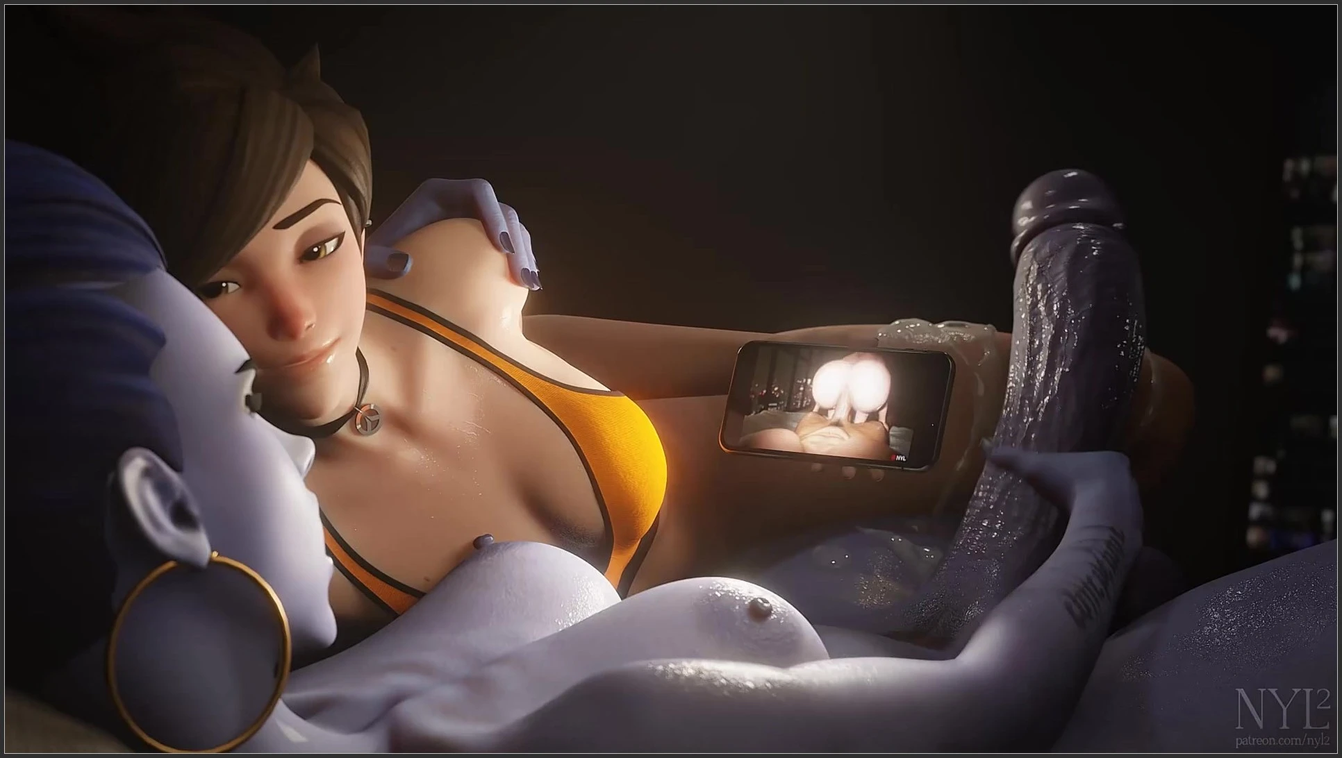 Futa Widowmaker and Tracer Watching Porn Together [Nyl] - 3dhentai.co